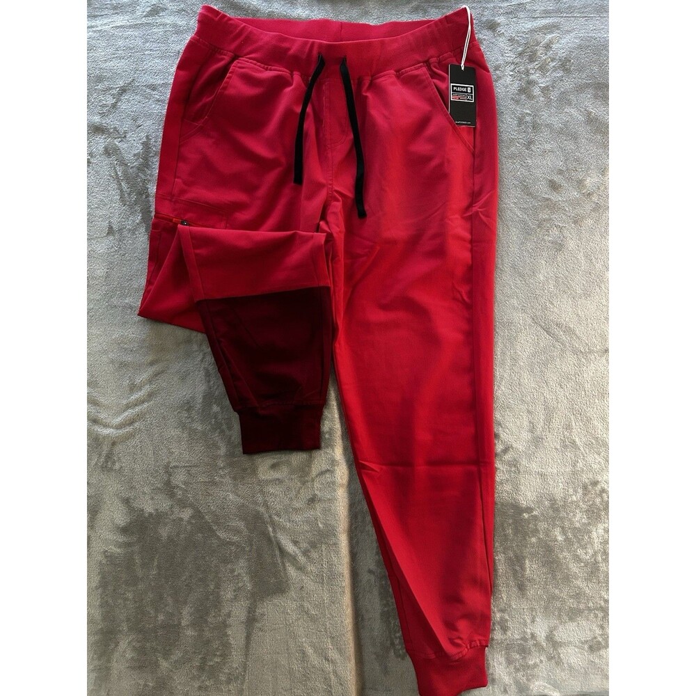 NWT Pledge 5 Jogger Scrub Pants XL Bright Red Burgundy Healthcare Uniform